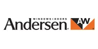 The Andersen Windows & Doors logo featuring black text and a rectangular icon with white letters 