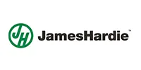 The James Hardie company logo featuring a green circular emblem with the letters 