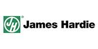 James Hardie logo with green “JH” icon and black text on white background