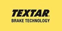 TEXTAR Brake Technology logo on a yellow background with black text