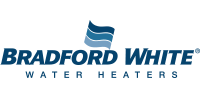 Bradford White logo with a wavy flag icon and 