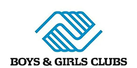 Boys & Girls Clubs logo: blue hands clasped together, black text 