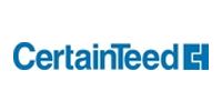 CertainTeed company logo featuring blue text and a geometric icon on a white background.