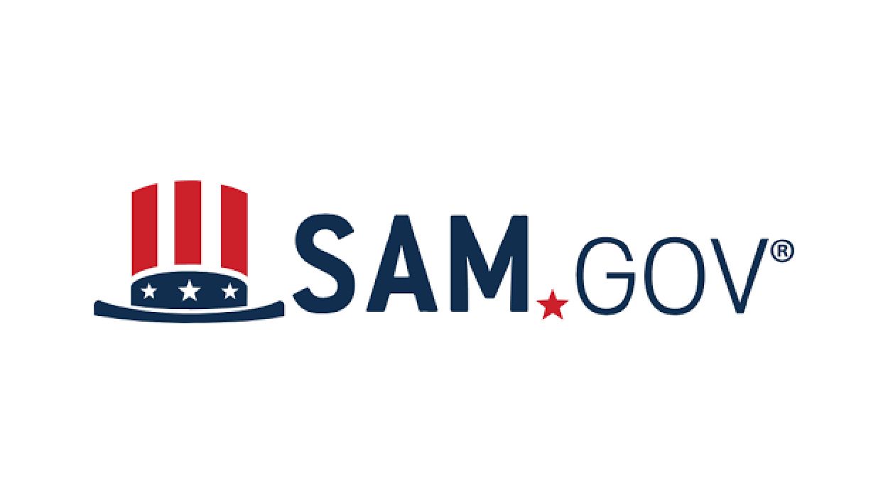 SAM.gov logo featuring Uncle Sam hat and website name.