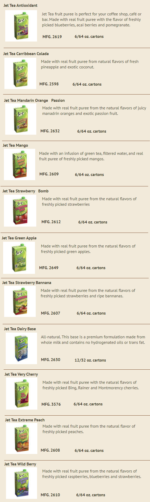 Jet Tea Fruit Purees Smoothie Mixes Broken Arrow, OK 74012