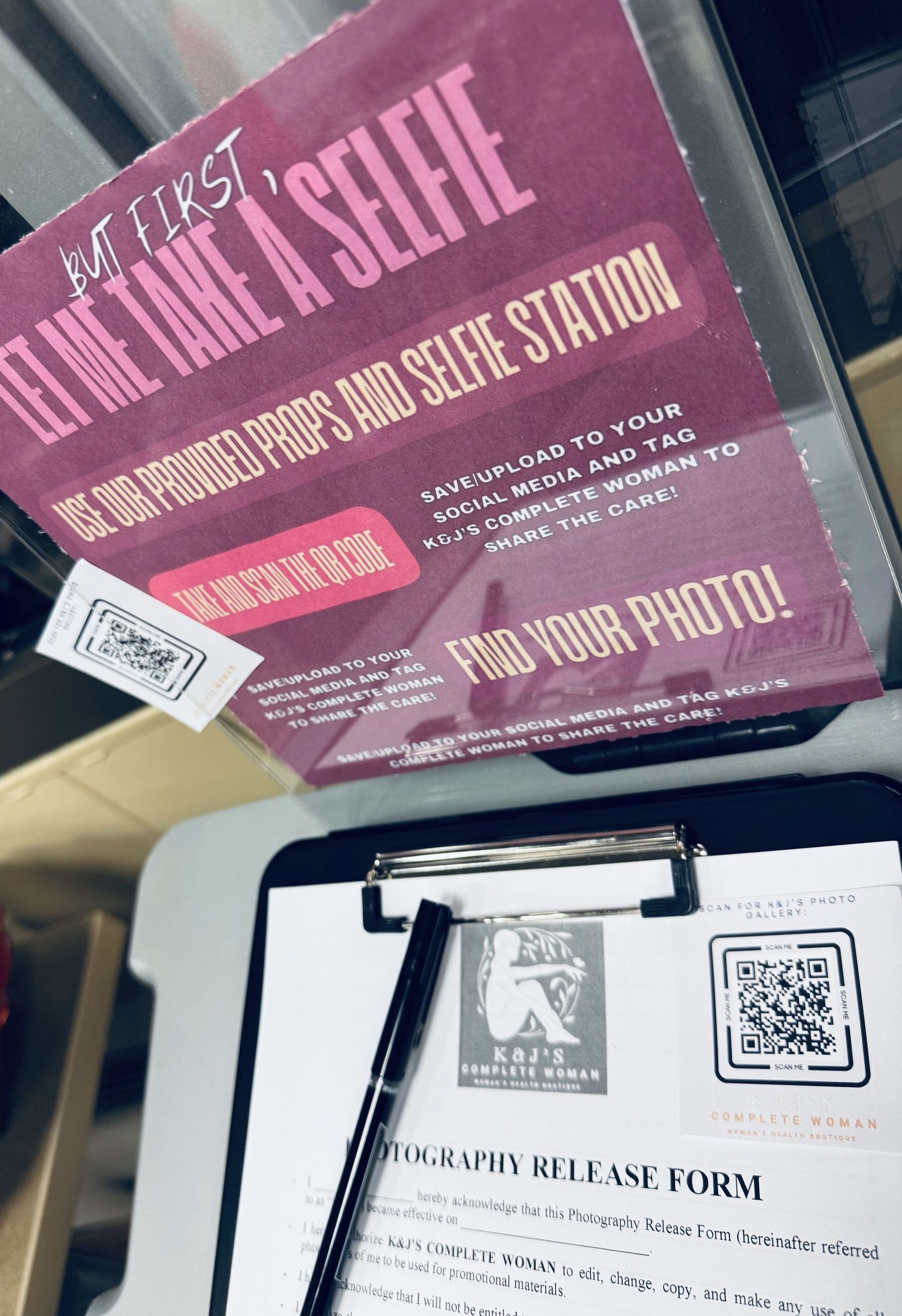 A sign that says be first take a selfie