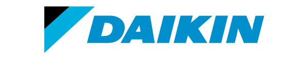 A blue daikin logo on a white background