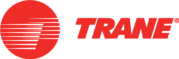 A red and white trane logo on a white background