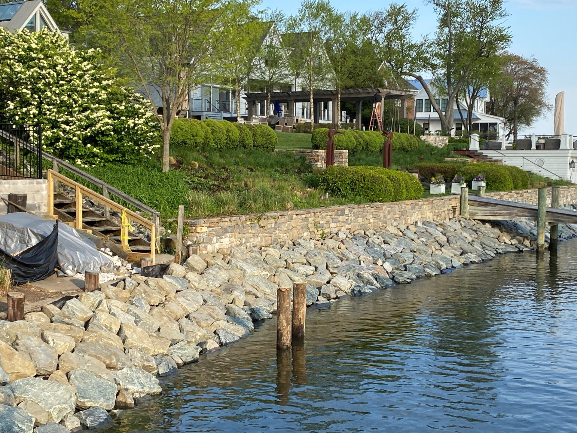 Stone Reinforcement Shoreline Stabilization Shady Side MD