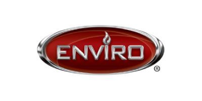 Enviro logo: Red oval with silver trim, flame icon above 