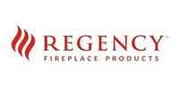 Regency Fireplace Products logo: Red flame icon next to the brand name in red text.
