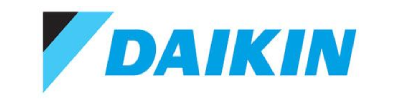 The Daikin company logo, featuring the word DAIKIN in blue text next to a blue and black geometric triangular icon.