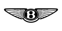 Bentley winged emblem with a black circle and white number 8