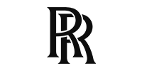 Black Rolls Royce logo on a white background