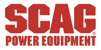 SCAG Power Equipment logo in red, bold letters.
