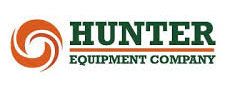 Hunter Equipment Company logo with orange spiral icon and green text on white background