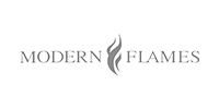 Modern Flames logo with stylized flame icon between the words 