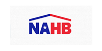 NAHB logo: blue and red roof over 