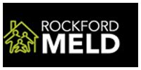 Rockford MELD logo: black background, green house graphic, white text.