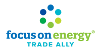 Focus on Energy logo: blue and green dots in a circle above the words 
