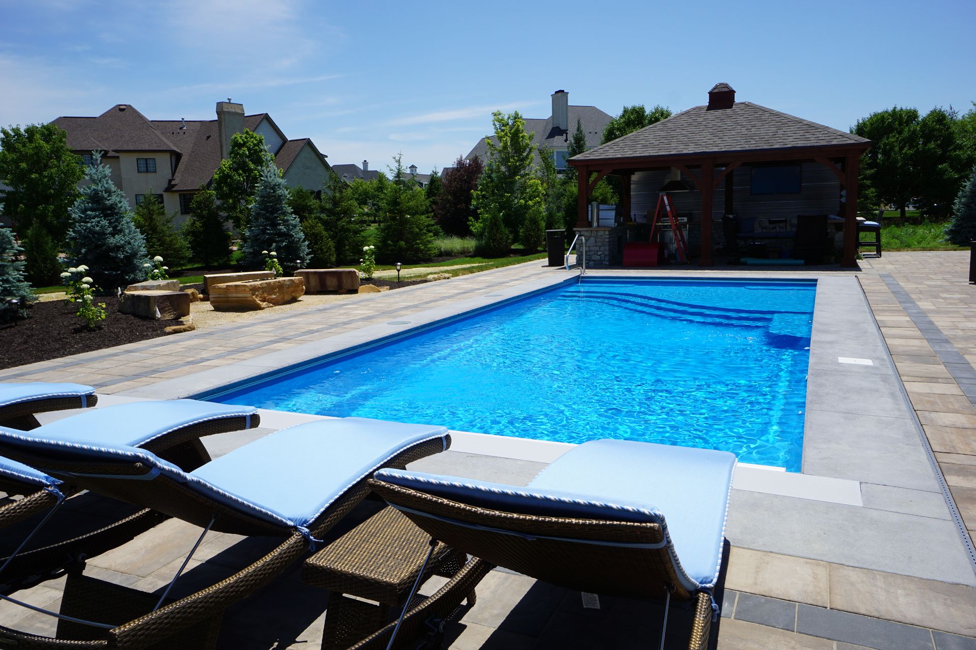 In Ground Pools are a permanent investment built with fiberglass to last for decades.