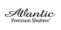 Atlantic Premium Shutters logo in black script and serif text on a white background