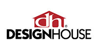 DesignHouse logo with red “dh” monogram above bold black text on white background