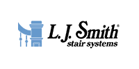 L.J. Smith Stair Systems logo with blue stair icon and black text