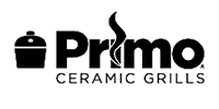 Primo Ceramic Grills logo with a black grill icon and bold black text on white background
