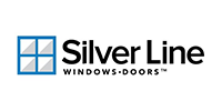 Silver Line Windows + Doors logo with blue window icon and black text