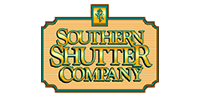Southern Shutter Company logo in green and gold with decorative border