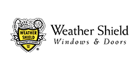 Weather Shield Windows & Doors logo with yellow shield emblem and black text