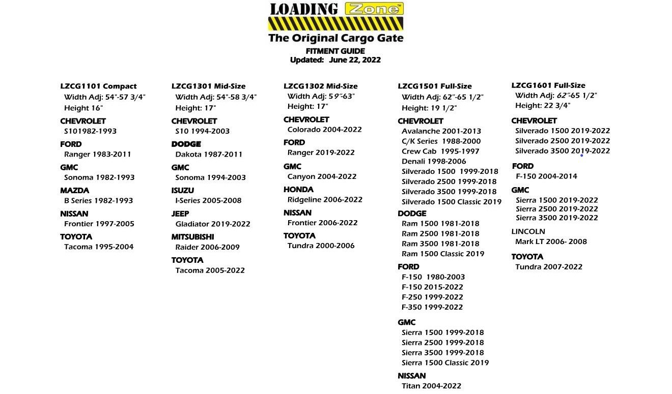 Loading Zone Truck Bed Dividers Simply Lift, Lock & Load