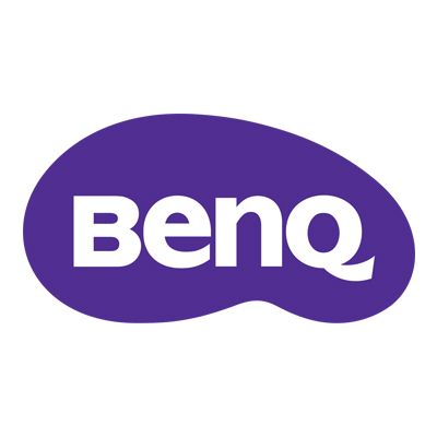 BenQ logo in white on a purple rounded shape.