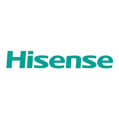 Teal Hisense logo on a white background.