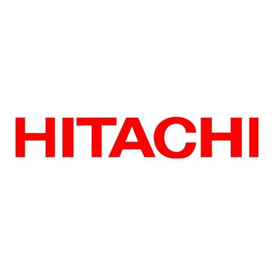 Red HITACHI wordmark on a white background.