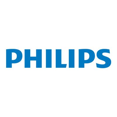 Blue PHILIPS logo on a white background.