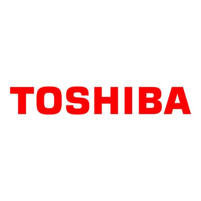 Red TOSHIBA logo on a white background.