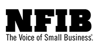 NFIB logo: Bold black text on a white background, 