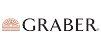 The Graber logo, featuring the company name in black text next to an abstract, sun-inspired icon in a copper-toned hue.