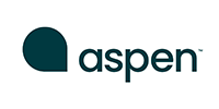 Aspen logo with a dark teal circle and the word 