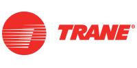 Trane logo: red circular icon and red wordmark on a white background
