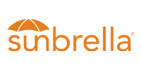 Sunbrella logo in orange with an umbrella icon above the wordmark