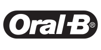 Oral-B logo in black and white with stylized white text on a black oval background